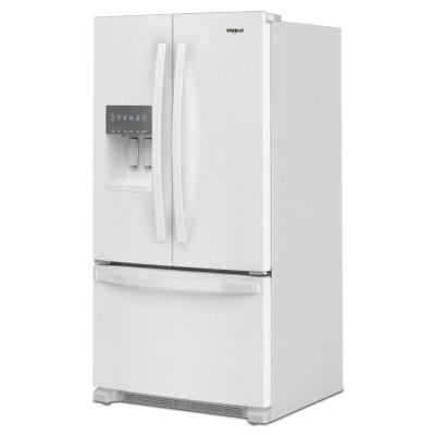 36" Whirlpool 25.2 Cu. Ft. French Door Bottom Mount Refrigerator in White - WRFF3436RW