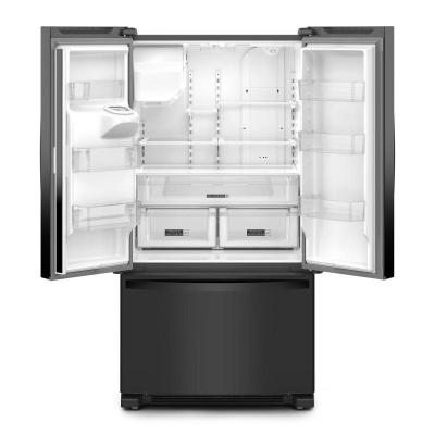 36" Whirlpool 25.2 Cu. Ft. French Door Bottom Mount Refrigerator in Black - WRFF3436RB