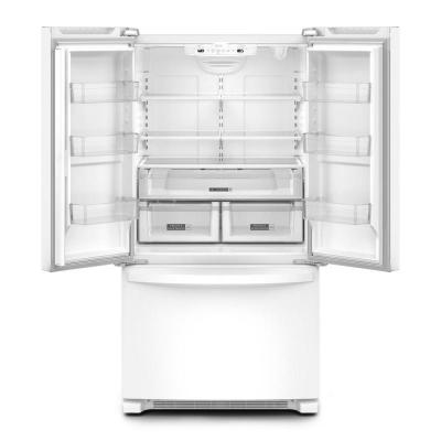 36" Whirlpool French Door Bottom Mount Full Depth Refrigerator in White - WRFF3036RW