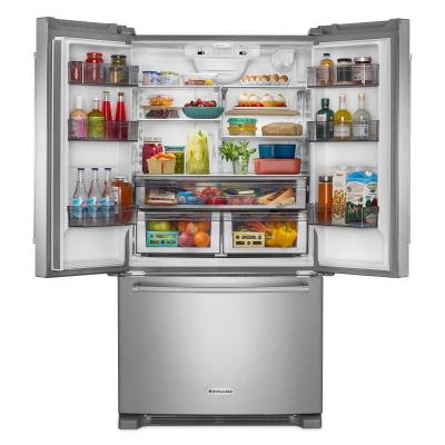 36" KitchenAid 20 Cu. Ft. French Door Bottom Mount Counter Depth Refrigerator - KRFC136RPS