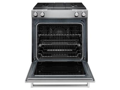 30" KitchenAid 6.4 Cu. Ft. 4-Burner Dual Fuel Downdraft Front Control Range - KSDG950ESS