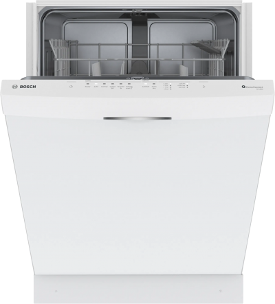 24" Bosch Scoop Handle 300 Series 46 dBA Dishwasher in White - SHS53C72N