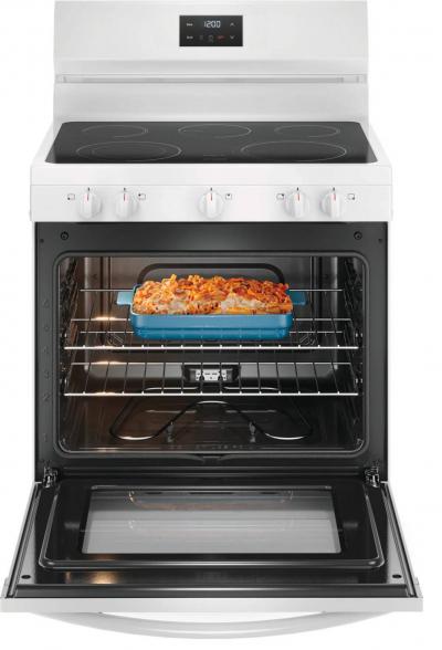 30" Frigidaire 5.3 Cu. Ft. Rear Control Electric Range in White - FCRE305CBW