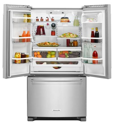 36" KitchenAid 20 Cu. Ft. Width Counter-Depth French Door Refrigerator with Interior Dispense - KRFC300ESS