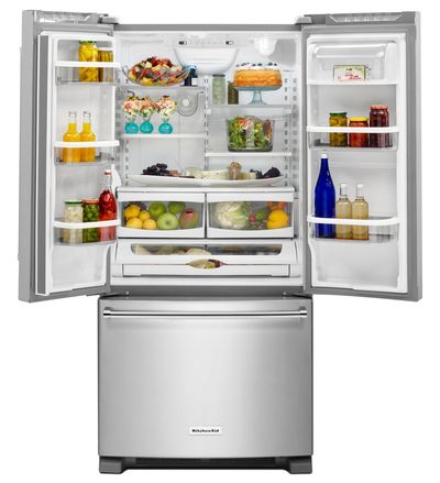 33" KitchenAid 22 Cu. Ft. Standard Depth French Door Refrigerator With Interior Dispense - KRFF302ESS