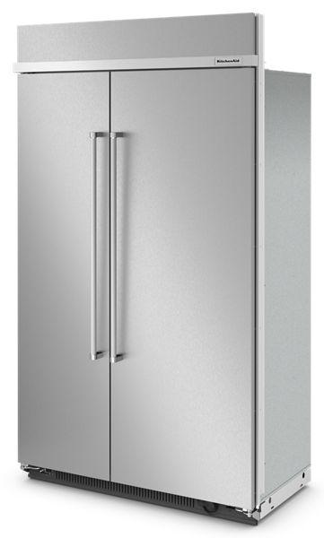 48" KitchenAid 30 Cu. Ft. Built-In Side-by-Side Refrigerator with PrintShield Finish - KBSN708MPS