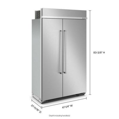 48" KitchenAid 30 Cu. Ft. Built-In Side-by-Side Refrigerator with PrintShield Finish - KBSN708MPS