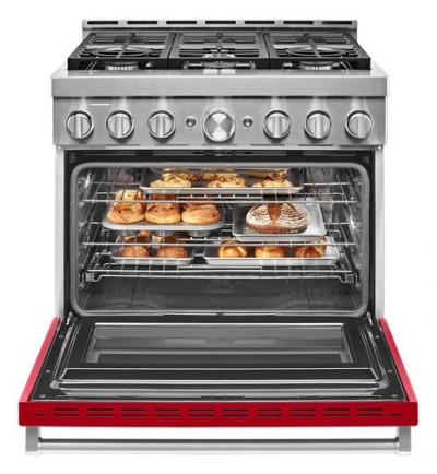 36" KitchenAid 5.1 Cu. Ft. Smart Commercial-Style Gas Range With 6 Burners - KFGC506JPA