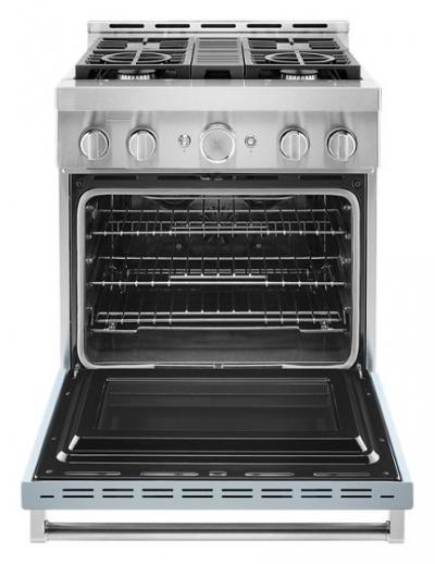 30" KitchenAid 4.1 Cu. Ft. Smart Commercial-Style Gas Range With 4 Burners - KFGC500JMB