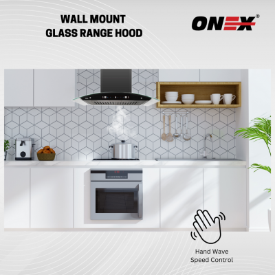 30" Onex Wall Mount Range Hood in Black Stainless Steel - OGF330-BL