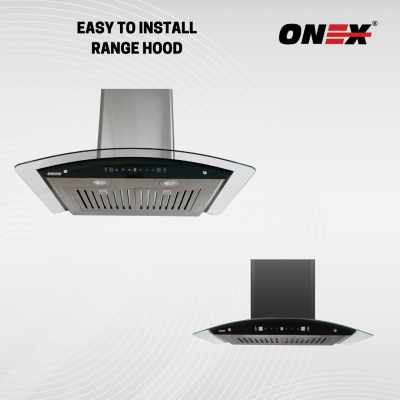 30" Onex Wall Mount Range Hood in Black Stainless Steel - OGF330-BL