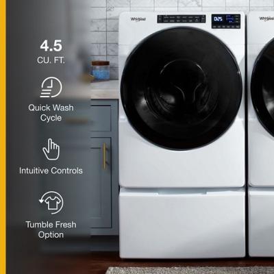 27" Whirlpool 5.2 Cu. Ft. Front Load Washer with Quick Wash Cycle - WFW5605MW