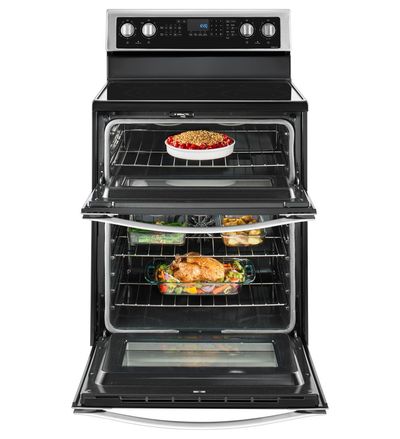 30" Whirlpool 6.7 Cu. Ft. Electric Double Oven Range with True Convection - YWGE745C0FS