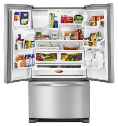 36" Whirlpool 25 Cu. Ft. French Door Refrigerator In Fingerprint Resistant Stainless Steel - WRF555SDFZ