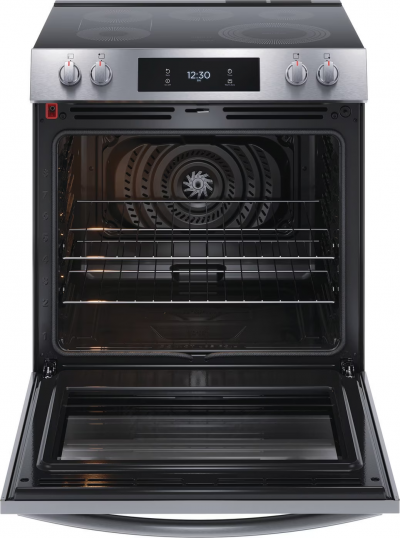 30" Frigidaire Gallery 6.2 Cu. Ft. Front Control Electric Range with Total Convection in Stainless Steel - GCFE306CBF