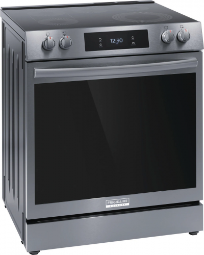 30" Frigidaire Gallery 6.2 Cu. Ft. Front Control Electric Range with Total Convection in Black Stainless Steel - GCFE306CBD